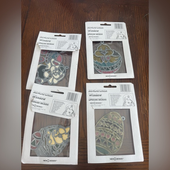 Vintage New Design Easter Sun Catcher lot of 4 Bunny Basket Egg Chick - Picture 6 of 8